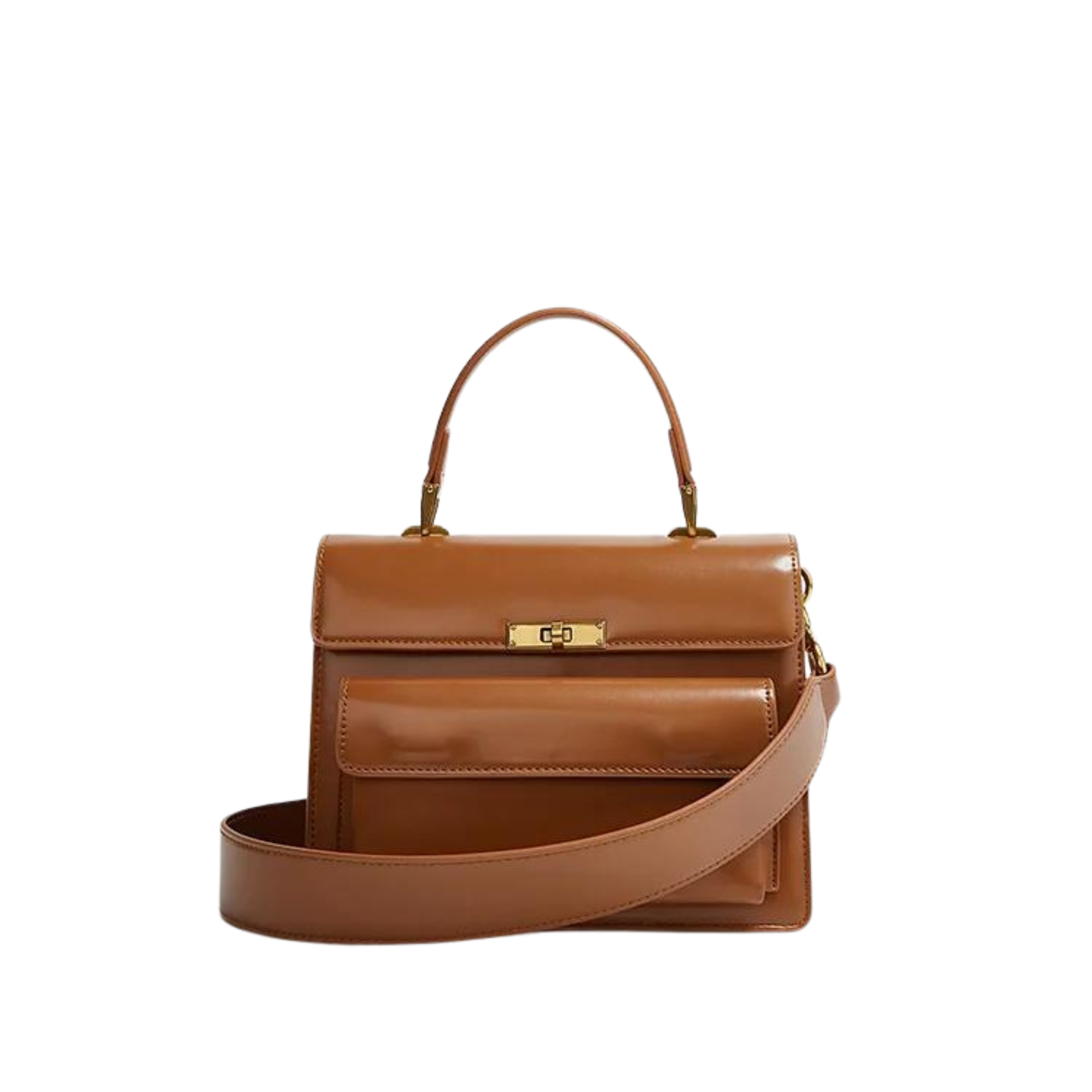 Vintage PU Leather Women's Shoulder Crossbody Bag Fashionable Handbag with Clutch