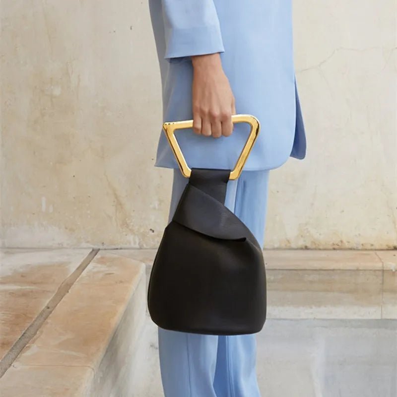 black leather purse Mini Bucket Bag 