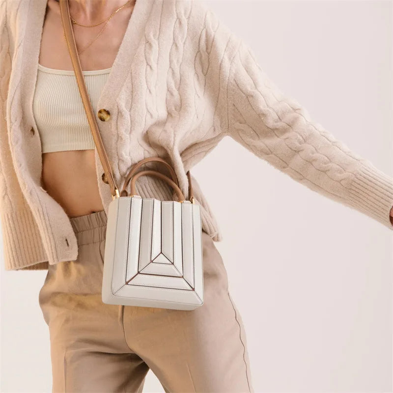 Chic Sophistication Tall Mini Bag with Detachable Shoulder Strap.